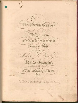 Divertimento grazioso : (dans le style du ballet) ; pour le piano forte ; op. 17