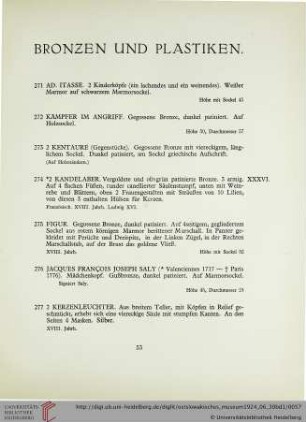 Bronzen und Plastiken (Nr. 271-279)