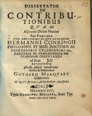Dissertatio De Contributionibus