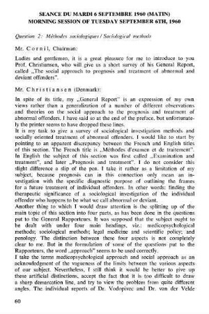 60-88, Méthodes sociologiques / Sociological methods