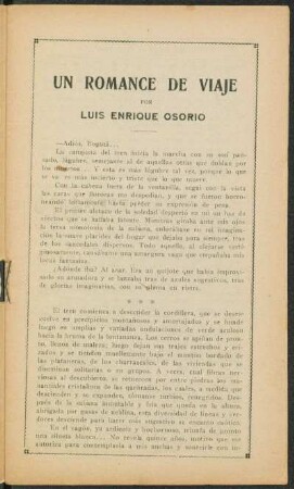 Un romance de viaje [Parte única]