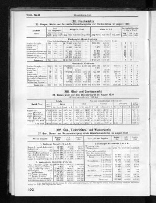 XIV. Gas-, Elektrizitäts- und Wasserwerke