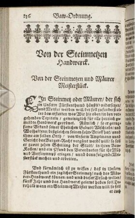 Von der Steinmetzen Handwerck.