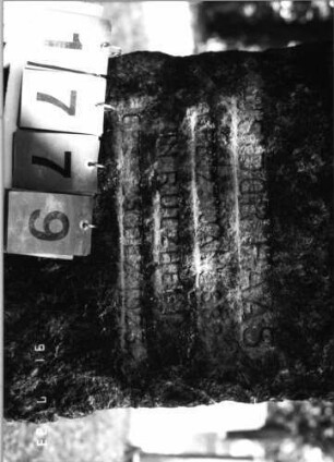 Grabstein 1779 [Hahn S. 88 Grab-Nr. 2410]: Grabstein 1779 (Detailaufnahme) [Hahn S. 88 Grab-Nr. 2410]