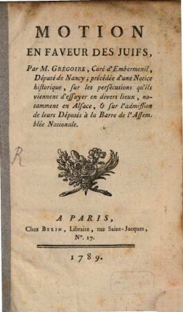 Motion en faveur des Juifs