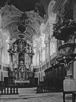 Günzburg, Frauenkirche; Stukkatur von Dominikus Zimmermann unter Beteiligung von Thomas Gering; Dominikus Zimmermann; Thomas Gering; Anton Enderle (Deckengemälde)