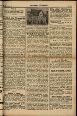 Zweite Ausgabe vom Freitag, den 21. Juli 1939.