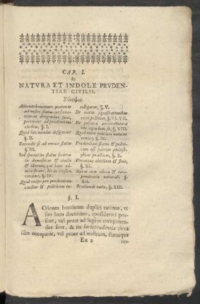 Cap. I. de Natura Et Indole Prudentiae Civilis.