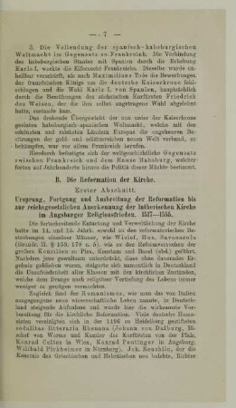 Erster Abschnitt. Ursprung, Fortgang und Ausbreitung der Reformation bis zur reichsgesetzlichen Anerkennung der lutherischen Kirche im Augsburger Religionsfrieden. 1517-1555
