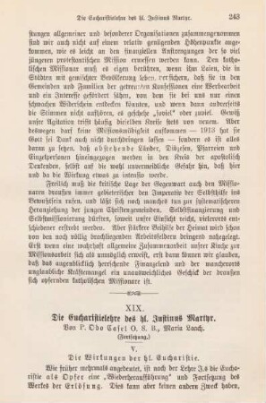 243-263 Die Eucharistielehre des hl. Justinus Martyr : Fortsetzung