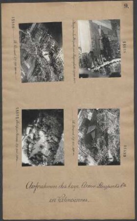 Straße in La Briquette mit Flugzeughalle 01.09.1915 500 m Höhe