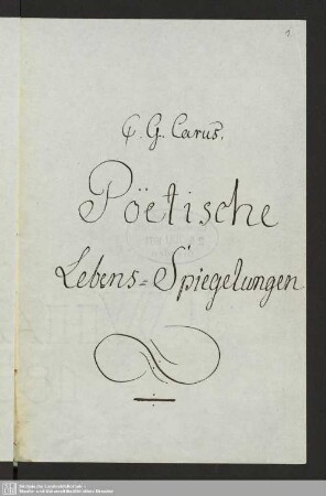 P̈oetische Lebens-Spiegelungen - Mscr.Dresd.App.1664 : [Abschr. seiner Dichtungen, 1809 - 1840]