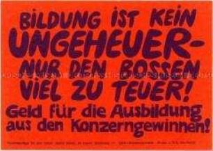 Handzettel der SDAJ mit der Forderung nach einer besseren Berufsausbildung