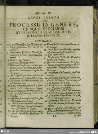 Caput Primum De Processu In Genere, Ejusque Speciebus Et Personis in Processu Juris Intervenientibus