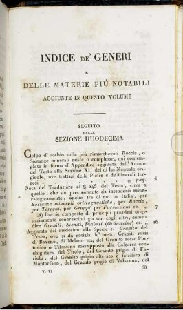 Indice De' Generi E Delle Materie Piu Notabili Aggiunte In Questo Volume.