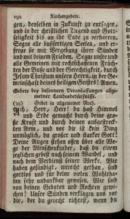 Gebete bey besondern Veranlassungen allgemeiner Landesbedürfnisse.