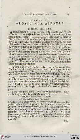 Caput VIII: Aegyptiaca, Abraxea