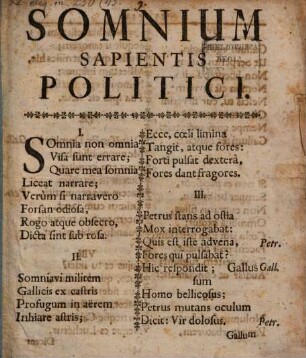 Somnium sapientis Politici