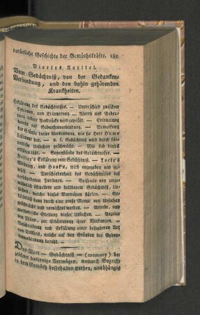 Viertes Kapitel. Vom Gedächtniß, von der Gedanken-Verbindung, ...