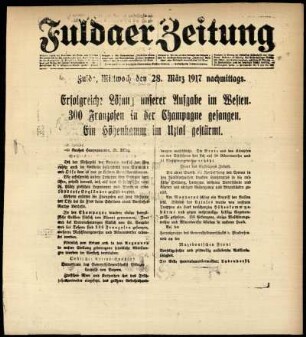 Ausgabe vom Mittwoch, den 28. März 1917.