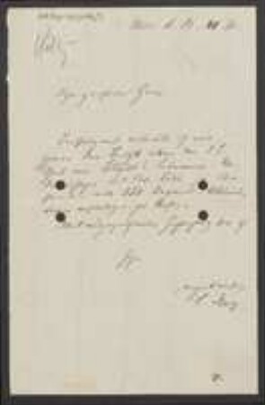 Brief von Leopold Kny an Unbekannt