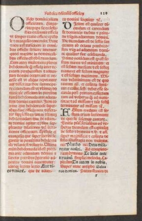 Ordo dominicalium officiorum.