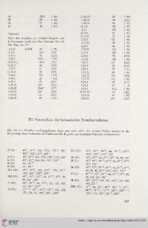 III. Verzeichnis der behandelten Textübernahmen