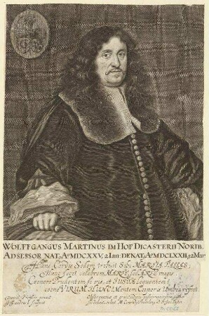 Wolff Martin Imhoff, Assessor am Stadtgericht; geb. 2. Januar 1625; gest. 12. März 1672