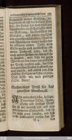 Nochmaliger Preiß für das genossene Abendmahl.