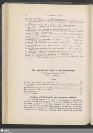 Zur saxonischen Struktur des Saargebietes