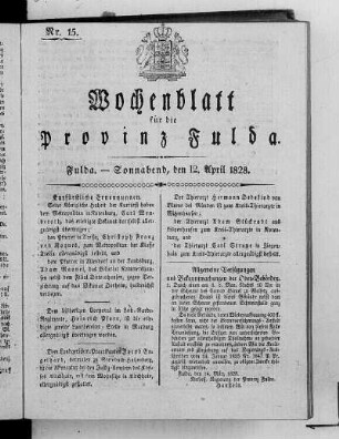 Nr. 15, Ausgabe vom 12. April 1828