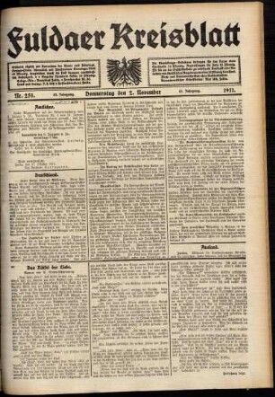 Ausgabe vom Donnerstag, den 02. November 1911.
