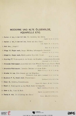 Moderne und Alte Ölgemälde, Aquarelle etc. (Nr. 1-237)