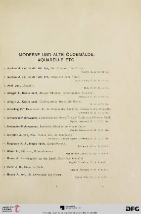 Moderne und Alte Ölgemälde, Aquarelle etc. (Nr. 1-237)