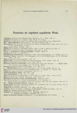 Verzeichnis der abgekürzt angeführten Werke