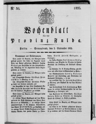 Nr. 36, Ausgabe vom 5. September 1835