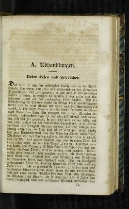 Ueber Lesen und Lesebücher