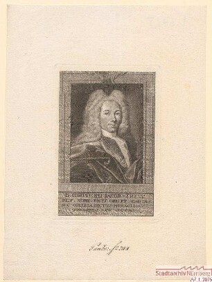 Dr. Christoph Jacob Trew, Stadtarzt in Nürnberg, Mitglied der Kaiserlichen Gesellschaft der Naturforschenden als Heraclianus; geb. 1695