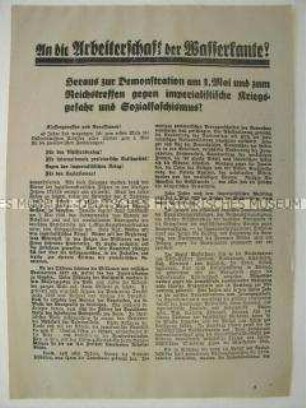 Aufruf der KPD Wasserkante zur Maidemonstration