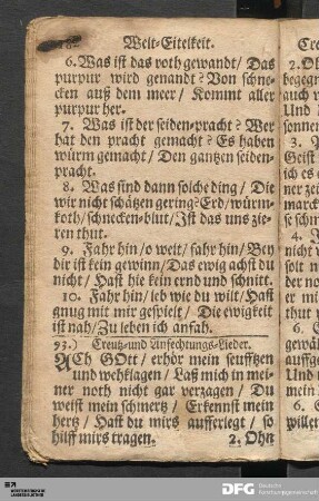 Creutz- und Anfechtungs-Lieder.