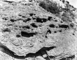 Erosionslöcher : Erosion hat Löcher in diesen Fels gegraben.