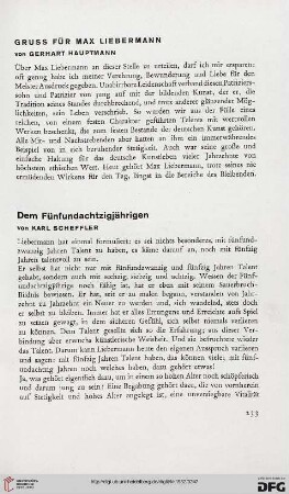 Dem Fünfundachtzigjährigen