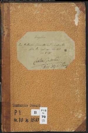 Zivilstandsregister der katholischen Gemeinde Brakel, Kreis Höxter (GHT 1810) (Gemeinde: Katholische Gemeinde Brakel)