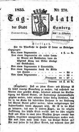 Tag-Blatt der Stadt Bamberg. 1835, 10 - 12