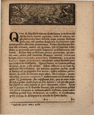 Vetervm Symbolorvm In Articvlo De Spiritv Sancto Discrepantiam : Ad Sacra Pentecostes Rite Celebranda In Academia Ienensi Proposita Meditatio Enarrat