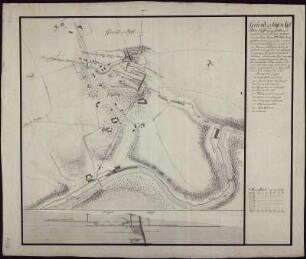 Grubenriss von dem Zacharias Erbstolln und Battenbergs Fundgrube zu Weißenborn, kolorierte Handzeichnung, 1755