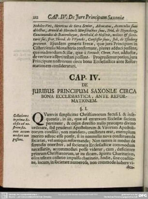 Cap. IV. De Iuribus Principum Saxoniae Circa Bona Ecclesiastica, Ante Reformationem