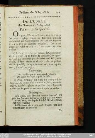 De L'Usage des Temps du Subjonctif.