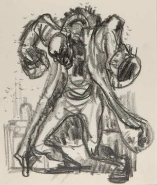 Mephisto zieht Faust den alten Mantel an