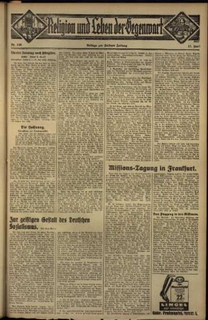 Zweite Ausgabe vom Sonntag, den 17. Juni 1934.